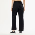 Women's Faded Black Straight Fit Frayed Hem Jeans, Black, small image number null