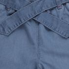 Girls' Dusty Steel Blue Wide-Leg Embroidered Jeans, मध्यम नीला, small image number null
