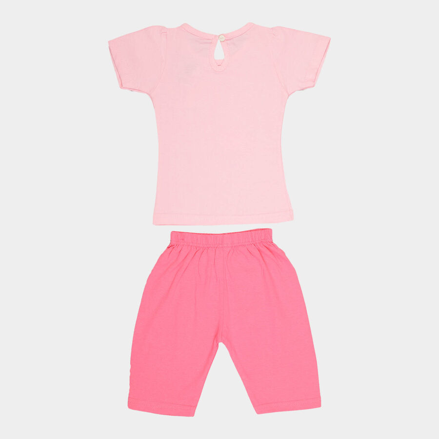 Infants Cotton Capri Set, Light Pink, large image number null