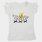 Girls Grey Round Neck Regular T-Shirt, Melange Light Grey, small