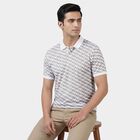 Men's Grey Cotton Polo Neck Classic T-Shirt, Light Grey, small