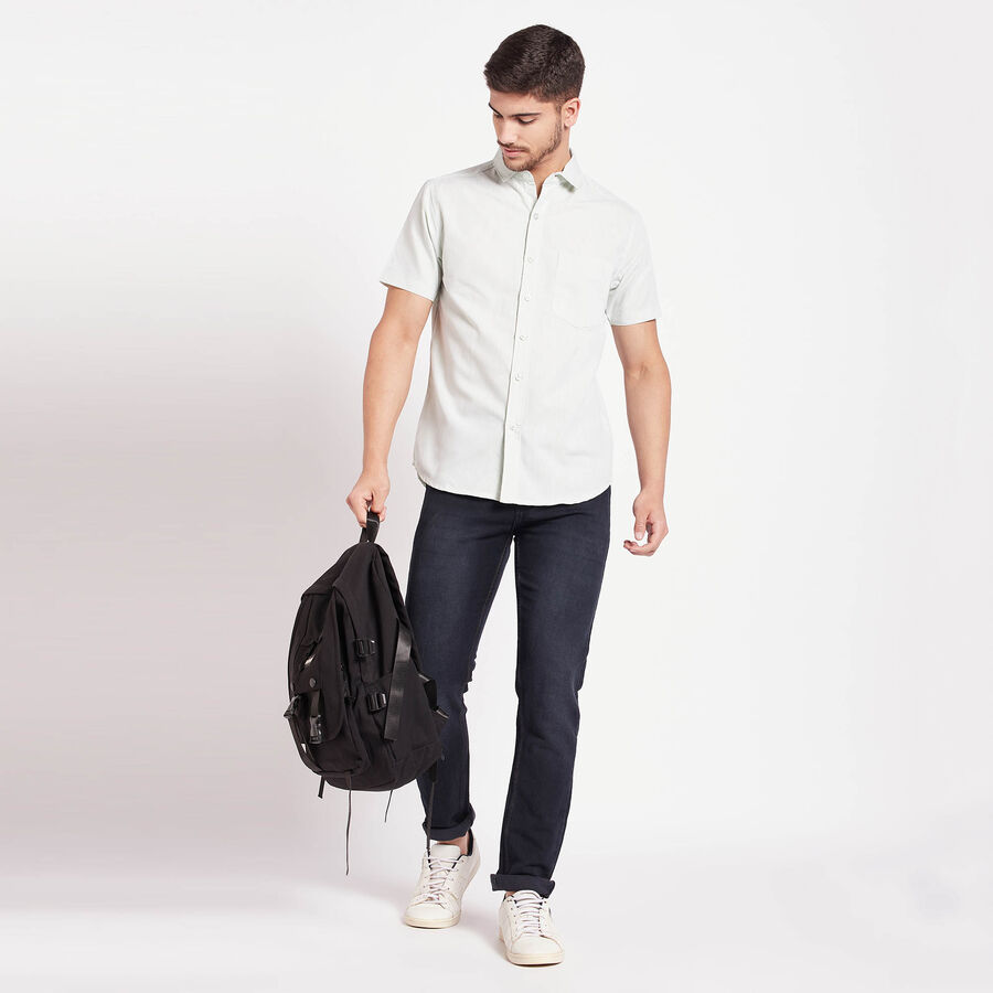 Solid Casual Shirt, Light Green, large image number null