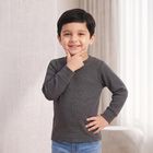 Boys' Charcoal Long Sleeve Thermal, Charcoal, small
