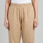 Women's Beige Regular Fit Lace Trimmed Palazzos, गहरा पीला, small