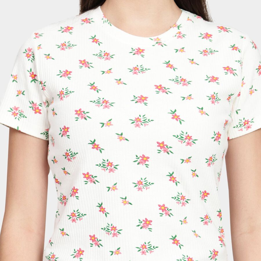 Ladies' Round Neck T-Shirt, White, large image number null