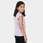 Girls' Lavender Round Neck Romantic Sleeveless T-Shirt, Lilac, small image number null