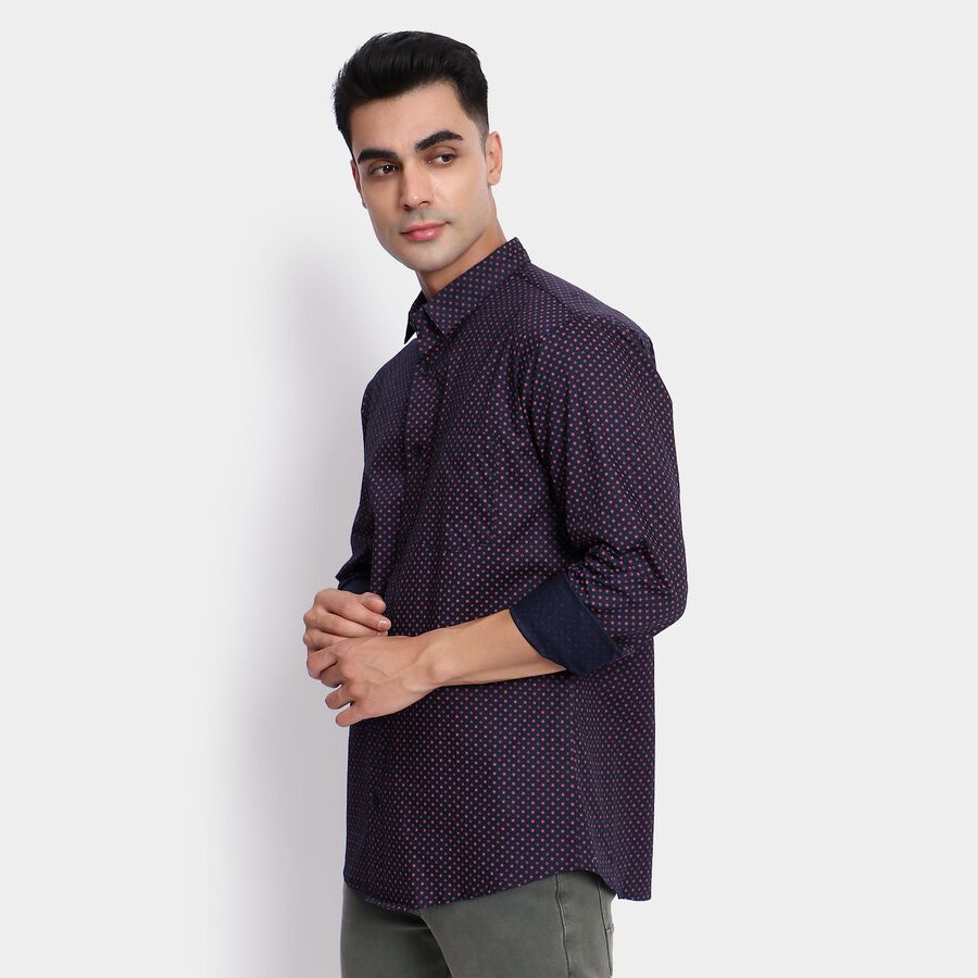 Men's 100% Cotton Casual Shirt, नेवी ब्लू, large image number null