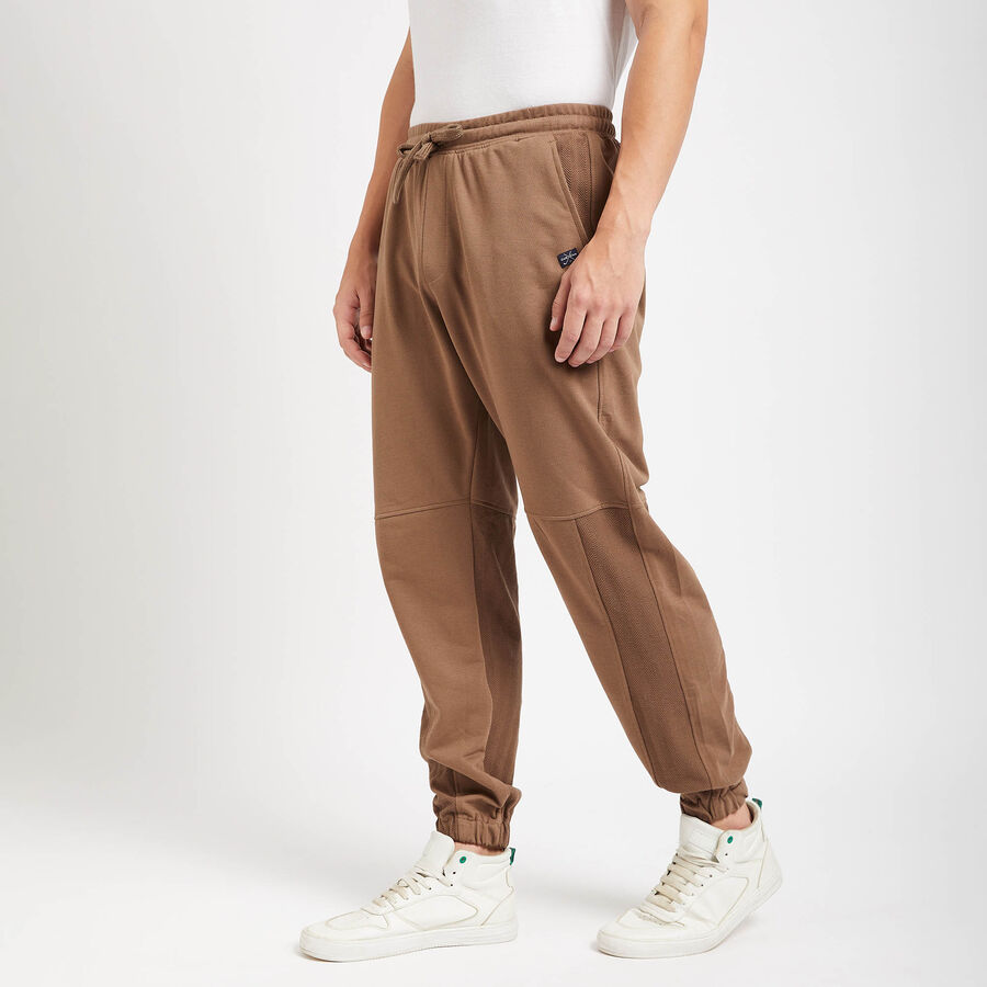 Cut & Sew Track Pants, Brown, large image number null