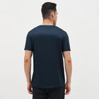 Men's Deep Navy Blue Crew Neck Athleisure T-Shirt, टील ब्लू, small image number null