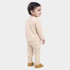 Infants' Beige Cotton Round Neck Koala Graphic Baba Suit, Beige, small