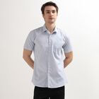 Men's 100% Cotton Regular Collar Casual Shirt, Light Blue, small image number null