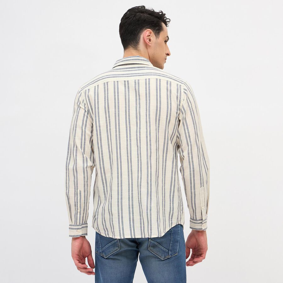 Men's Regular Collar Casual Shirt, Off White, large image number null