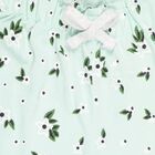 Girls' Mint Green Floral Printed Jogger Pyjama, Light Green, small image number null