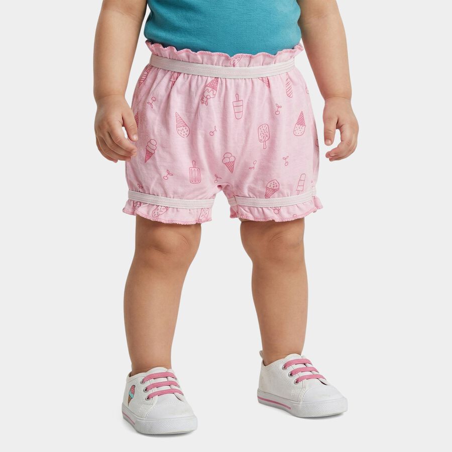 Infants Pink Regular Fit Printed Bloomers, Light Pink, large
