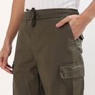 Men's Slim Fit Casual Trousers, Olive, small