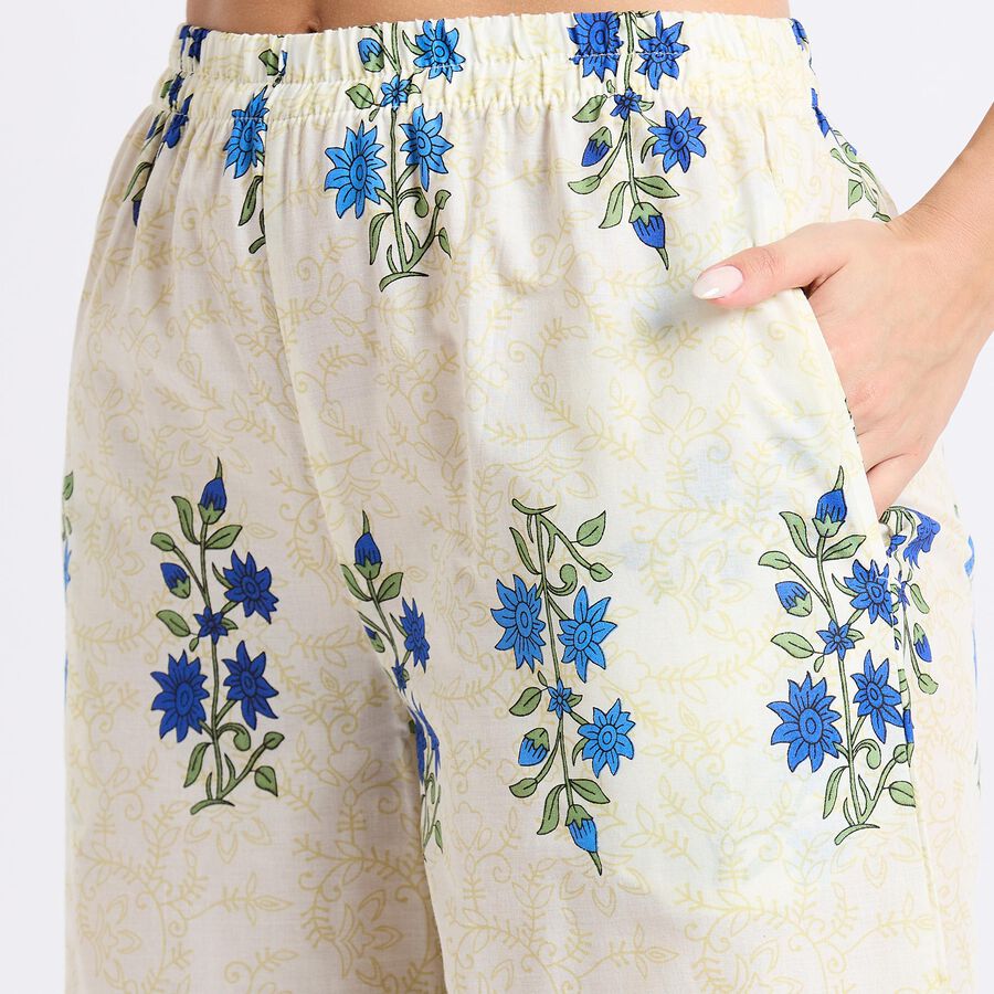 Ladies' 100% Cotton Ethnic Set , Mid Blue, large image number null