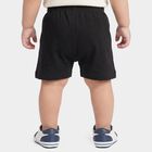 Infants' Black Regular Fit Printed Half Pant, काला, small