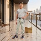 Boys Grey Jogger Fit Slogan Print Winter Pyjama, मिश्रित हल्का ग्रे, small
