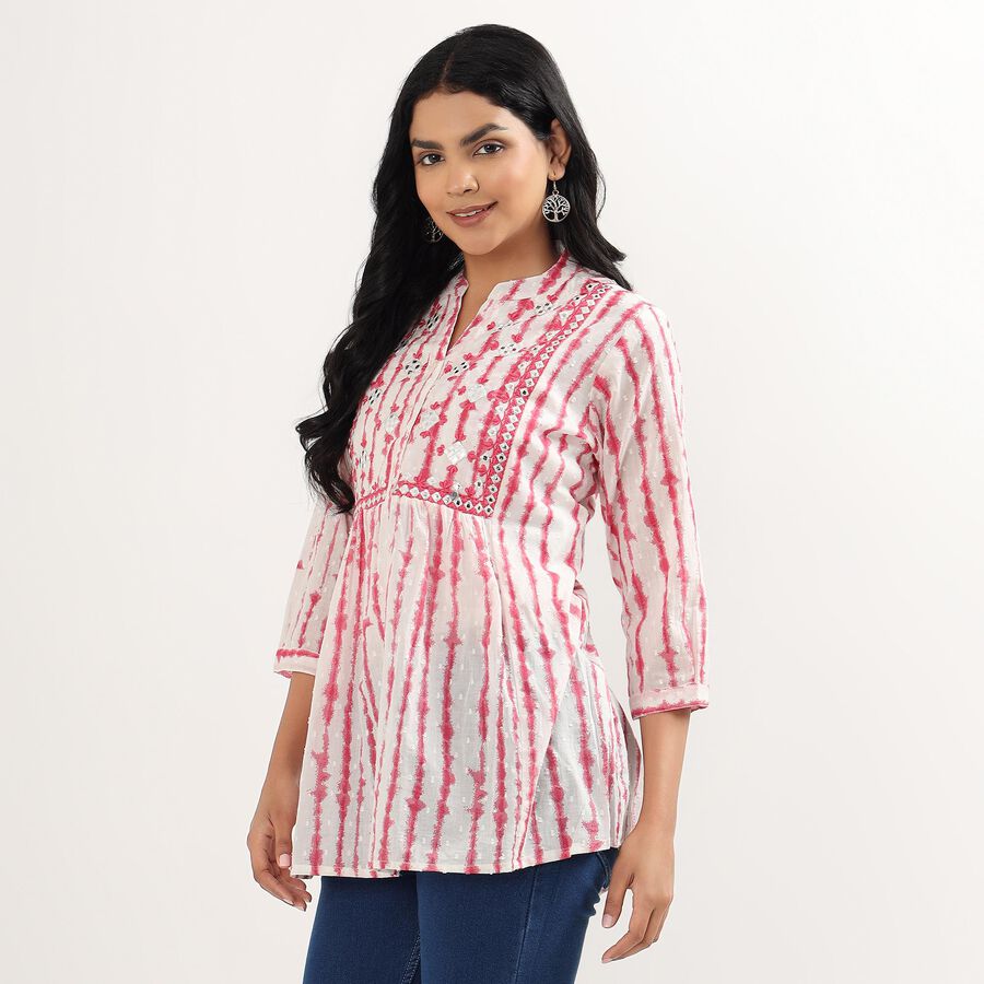 Ladies' 100% Cotton Kurti, Fuchsia, large image number null