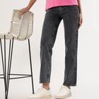 Women's Faded Black Straight Fit Jeans, Dark Grey, small image number null