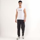 Men's Dark Graphite Grey Slim Fit Side-Striped Track Pants, Dark Grey, small