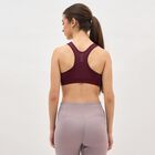 Women's Deep Burgundy Scoop Neck Athleisure Sports Bra, Wine, small image number null