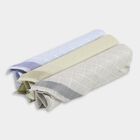 Men's Muted Beige and Light Sky Blue Cotton Blend Handkerchief Pack of 3, गहरा ग्रे, small image number null