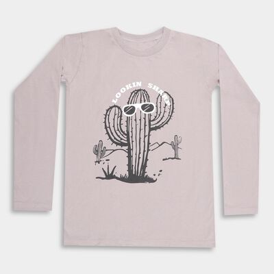 Boys' Light Grey Round Neck Casual T-Shirt