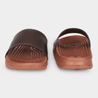 Men's Brown Slip-On Slide Sandals, भूरा, small