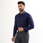 Men's Deep Midnight Navy Blue Full Sleeve Classic Formal Shirt, Navy Blue, small image number null