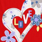 Infants' Bright Red Cotton Puff Sleeve Top and Layered Skirt Set, लाल, small