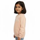 Girls Light Pink Crew Neck Floral Embroidered Pullover, Light Pink, small image number null