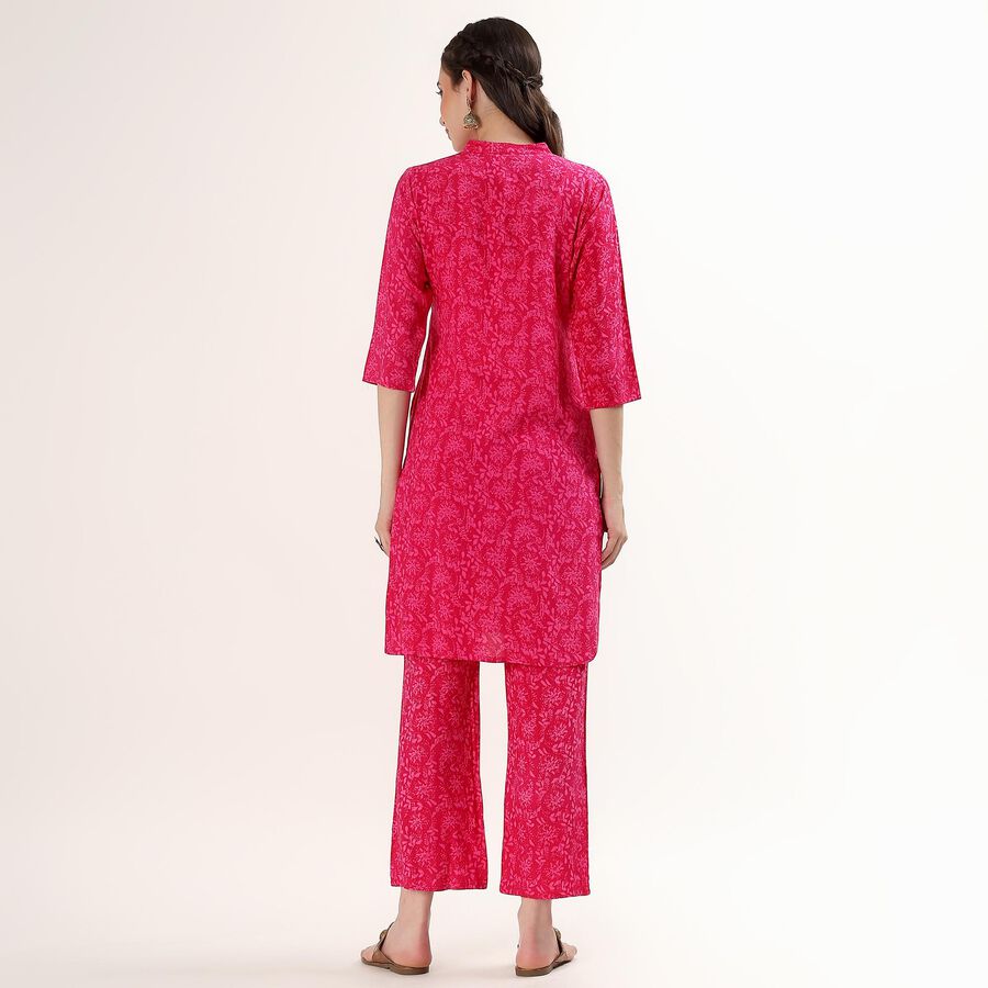 Women's Soft Dusty Pink Embroidered Ethnic Set, Pink, large