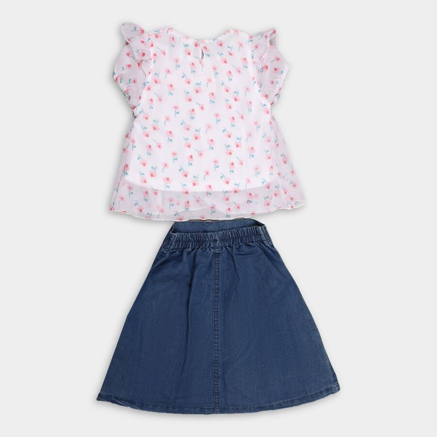 Girls' Top Skirt, Off White, large image number null