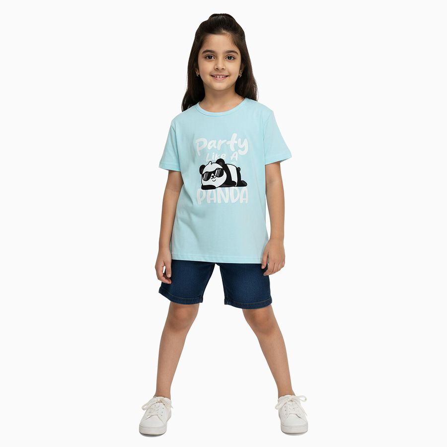Girls' T-Shirt, एक्वा, large image number null