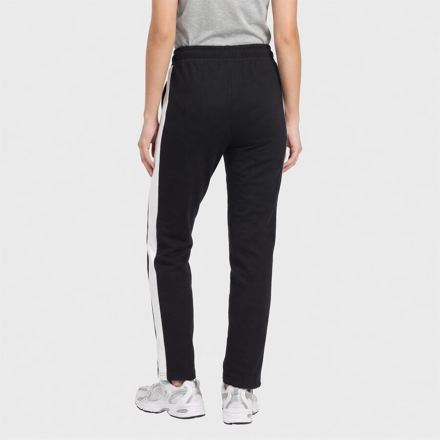 Women's Navy Blue Straight Fit Side-Striped Track Pants, Navy Blue, large