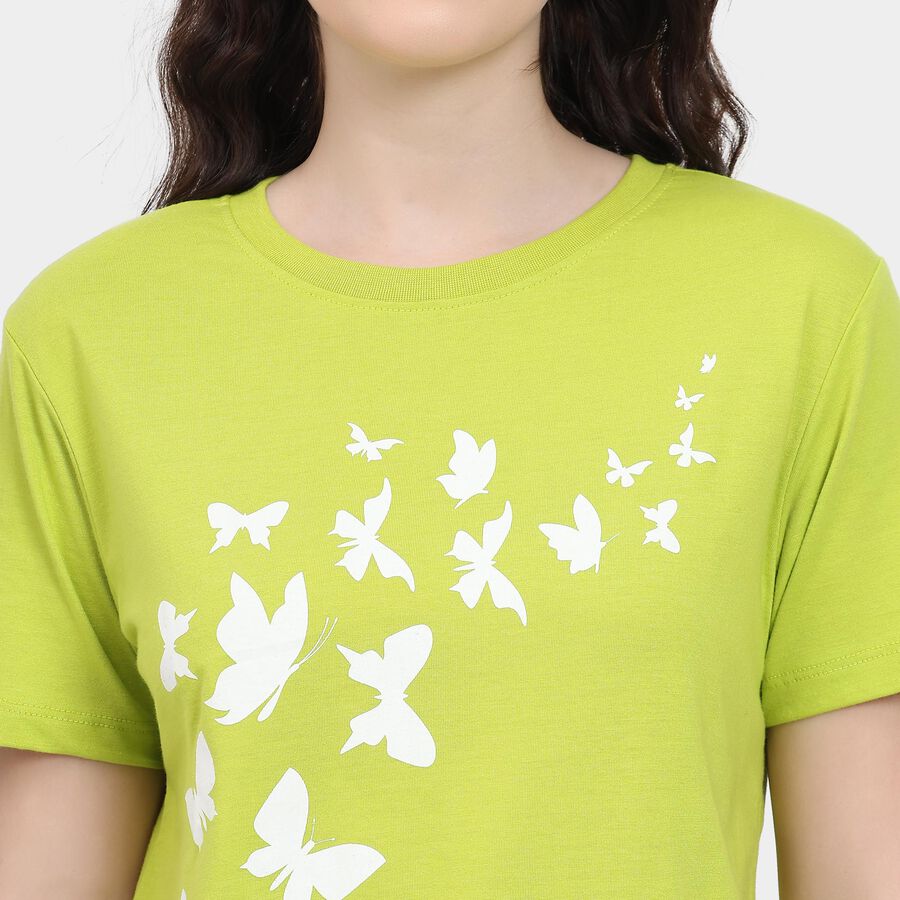 Ladies' Round Neck T-Shirt , Neon Green, large