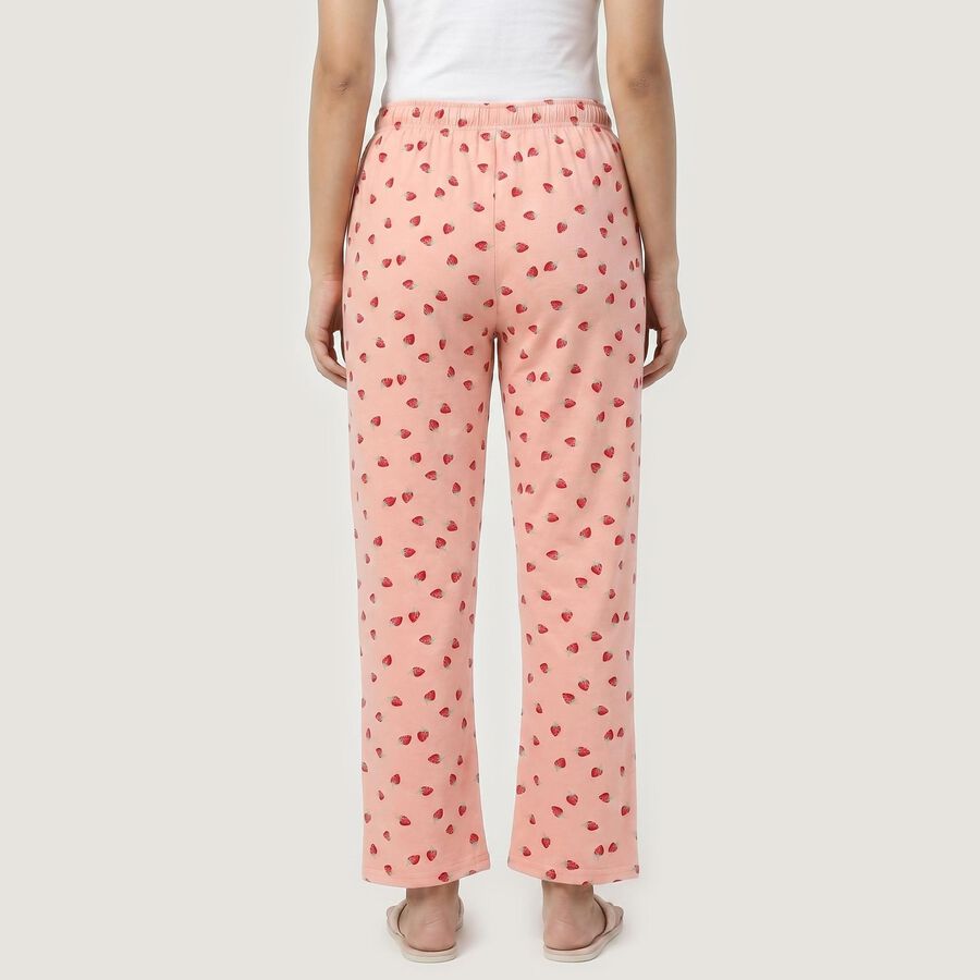 Women's Light Pink Straight Fit Strawberry Printed Pyjama, Light Pink, large