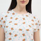 Women's Soft White Round Neck Casual Nighty, White, small