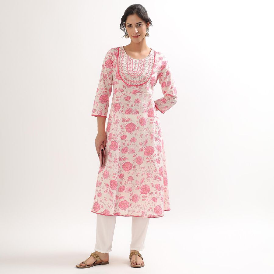 Ladies' 100% Cotton Kurta , Pink, large image number null
