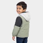 Boys' White Hooded Puffer Jacket, White, small