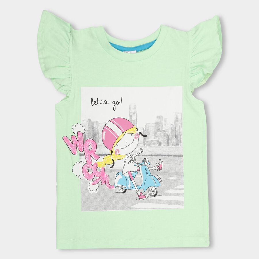Girls' 100% Cotton T-Shirt , Light Green, large image number null