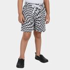 Boys' Black and White Checkered Cotton Blend Bermuda Shorts, चारकोल, small