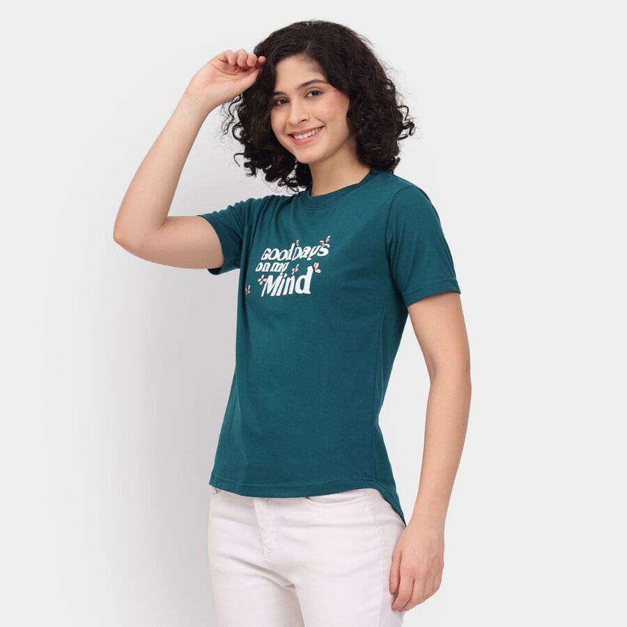 Ladies' Round Neck T-Shirt, Dark Green, large image number null