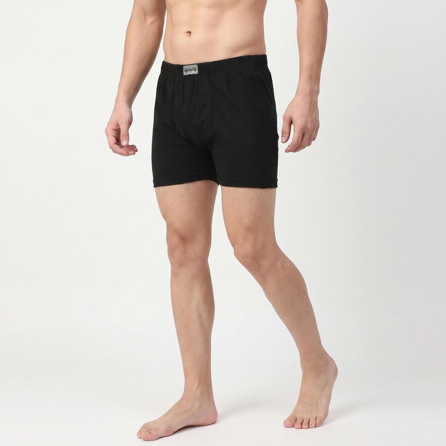 Men's Black Regular Fit Trunks, काला, large