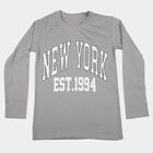 Boys Grey Crew Neck Regular Boys T-Shirt, हल्का ग्रे, small