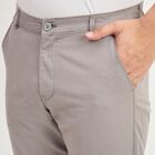 Men's Light Grey Slim Fit Casual Trousers, हल्का ग्रे, small
