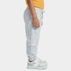 Girls' Light Blue Metallic Print Cotton Blend Pyjama, Light Blue, small