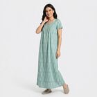 Women's Mint Green Round Neck Maxi / Gown Nighty, हल्का हरा, small