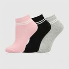 Women's Assorted Regular Fit Striped Pack of 3 Socks, Assorted, small